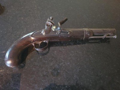 Asa Waters Model 1836 Flintlock .54 Caliber Pistol 
