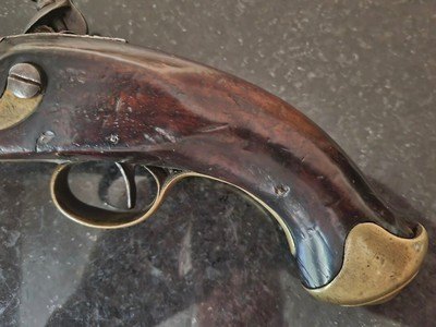 Fully Stamped/ London marked proofed 18th century British Service flintlock pistol. - Image 9 of 15