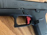 New Glock 43X 9mm Upgraded - Apex Tactical Trigger, Ameriglo Night Sights, Ext Slide Release, 10 & 15 Round Mags - 3 of 8