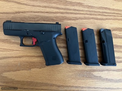 New Glock 43X 9mm Upgraded
Apex Tactical Trigger, Ameriglo Night Sights, Ext Slide Release, 10 & 15 Round Mags