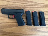 New Glock 43X 9mm Upgraded - Apex Tactical Trigger, Ameriglo Night Sights, Ext Slide Release, 10 & 15 Round Mags - 1 of 8