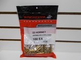 NEW WINCHESTER 22 HORNET BRASS BAG OF 100 - 1 of 1