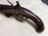 Original Fancy Flintlock Raised Carved Pistol - 5 of 15