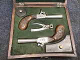 Cased Set of Engraved,Screw Barrel, Muff Pistols - 4 of 14