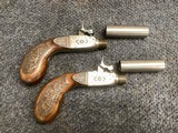 Cased Set of Engraved,Screw Barrel, Muff Pistols - 3 of 14