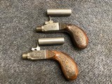 Cased Set of Engraved,Screw Barrel, Muff Pistols - 2 of 14