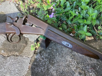 John Rigby, Rook and Rabbit rifle, early center hammer, .380 C.F. - Image 12 of 15