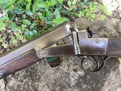 John Rigby, Rook and Rabbit rifle, early center hammer, .380 C.F. - Image 9 of 15
