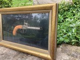 Double Barrel, Percussion Pistol in a Gold Framed Display Box - Image 6 of 7