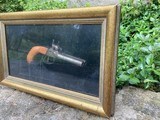 Double Barrel, Percussion Pistol in a Gold Framed Display Box - Image 4 of 7