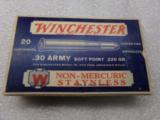 Winchester .30 ARMY SOFT POINT ca. 1928 box - 1 of 8